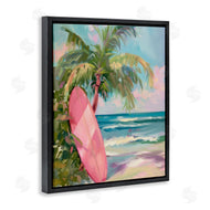Arlington Prints | Pink Surfboard on Beach