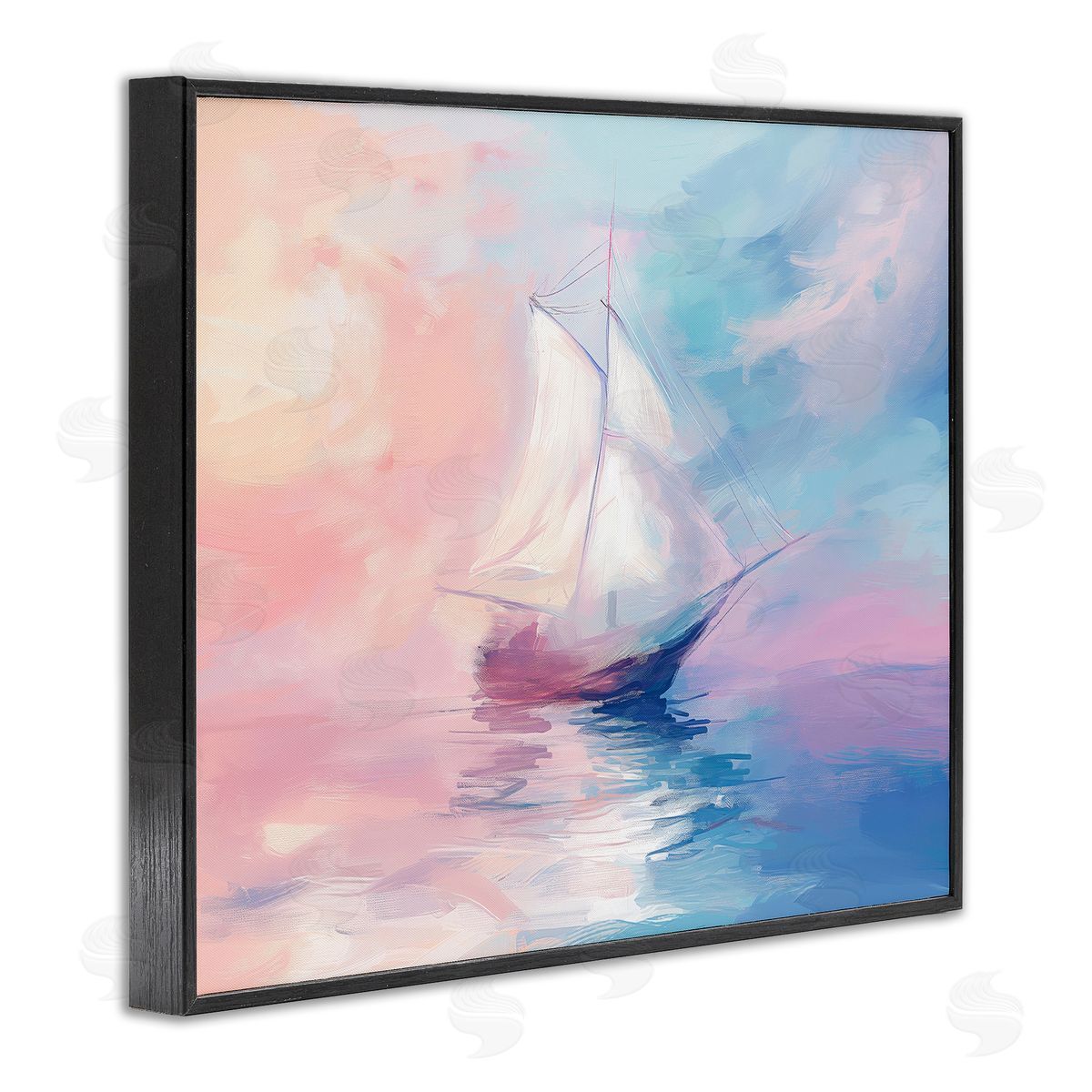 Soft Pastel Sea Vessel Black Frame Print Wall Art, Home Decor by Arlington Prints