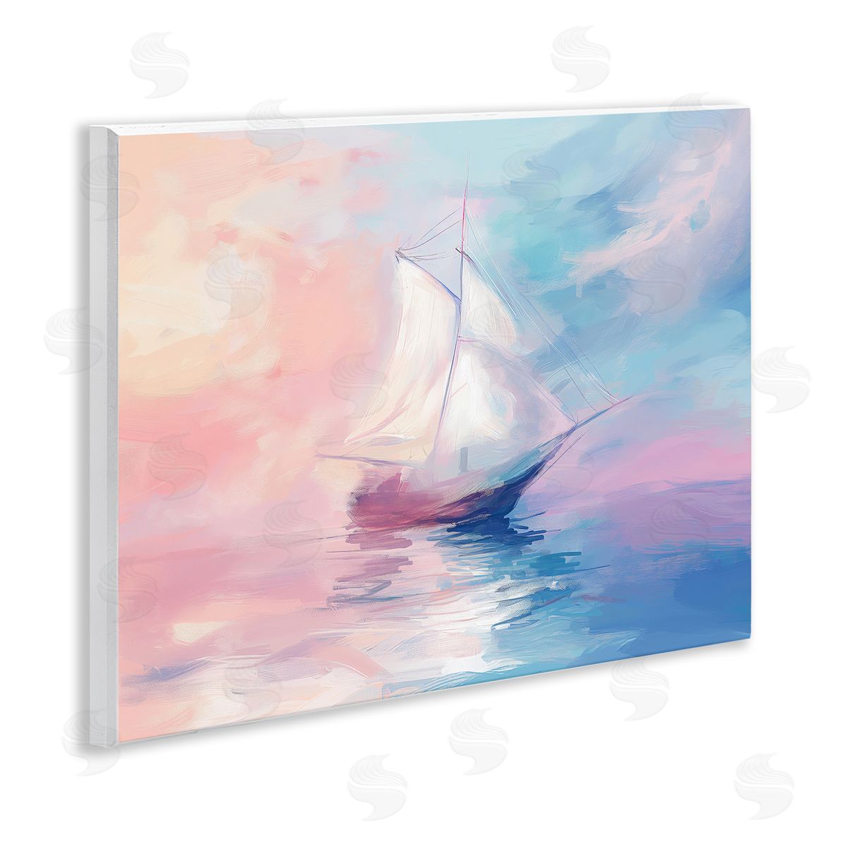 Soft Pastel Sea Vessel Wood Plaque Wall Art, Home Decor by Arlington Prints
