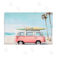 Arlington Prints | Pink Bus on Tropical Shores