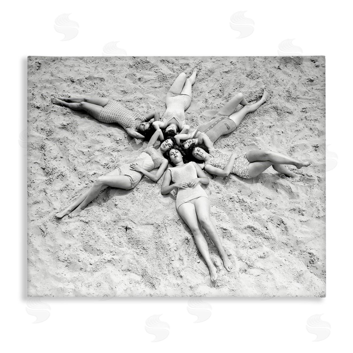 Women on Beach in Star Shape Canvas Wall Art, Home Decor by Arlington Prints