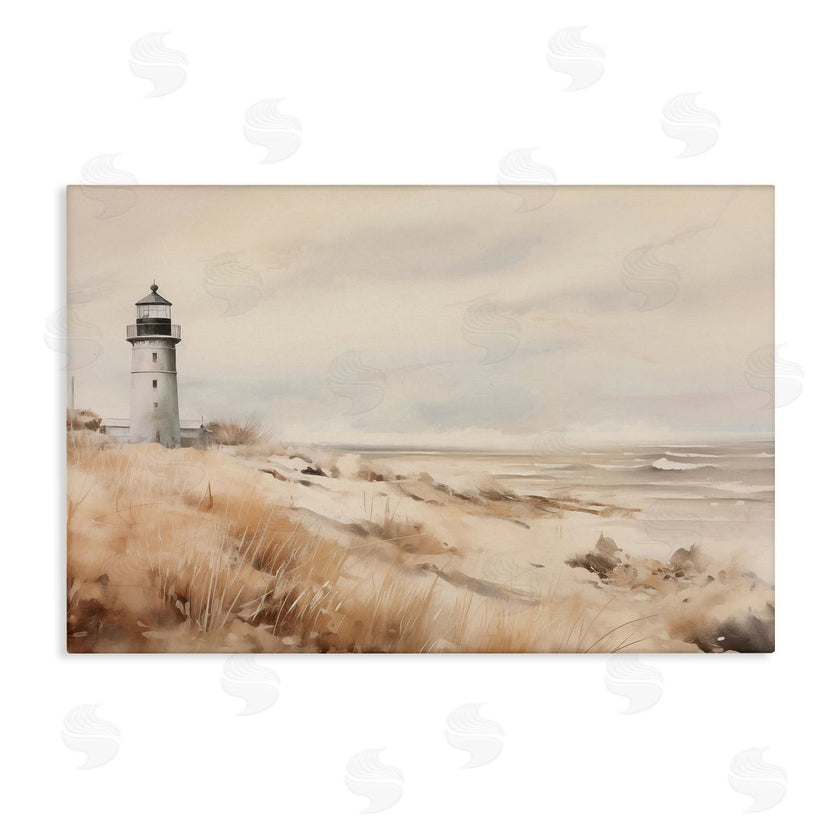 Arlington Prints | Distant Lighthouse in Neutral Tones