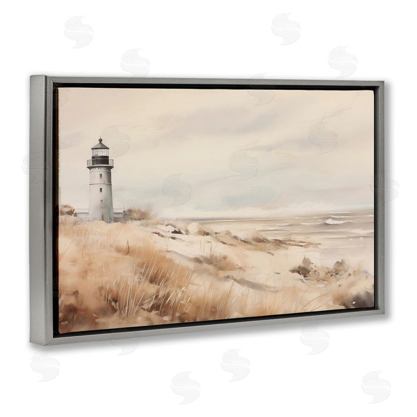 Arlington Prints | Distant Lighthouse in Neutral Tones