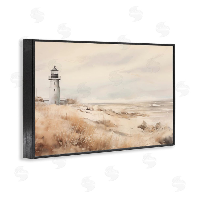 Arlington Prints | Distant Lighthouse in Neutral Tones