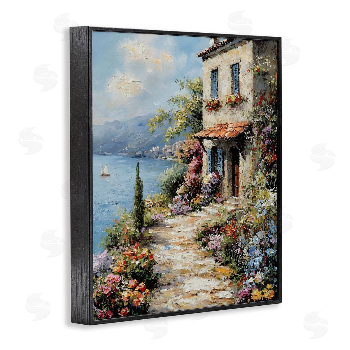 Seaside Cottage Architecture Black Frame Print Wall Art, Home Decor by Franklyn Gregory