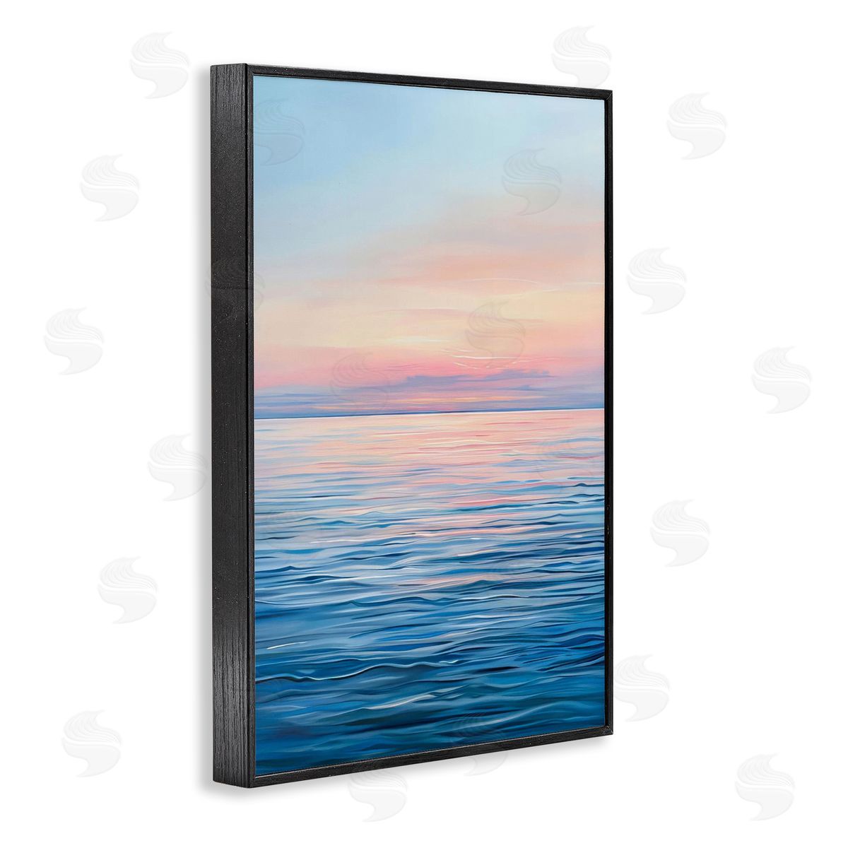 Sunrise over Ocean Gradient Black Frame Print Wall Art, Home Decor by LSR Design Studio