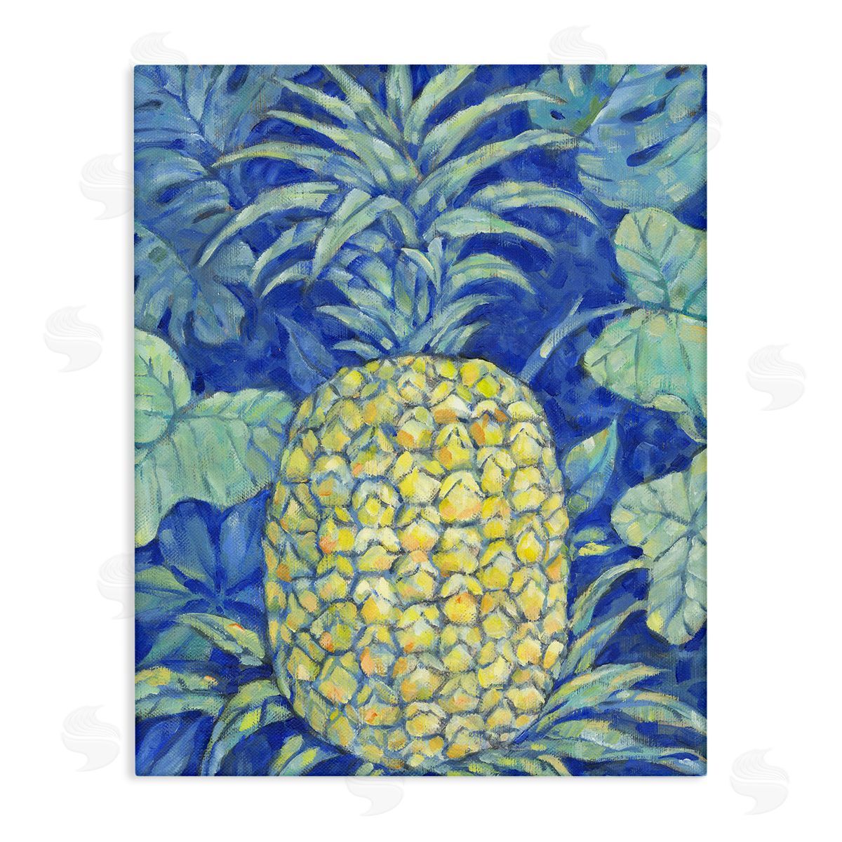 Blue Hawaii Pineapple Canvas Wall Art, Home Decor by Paul Brent