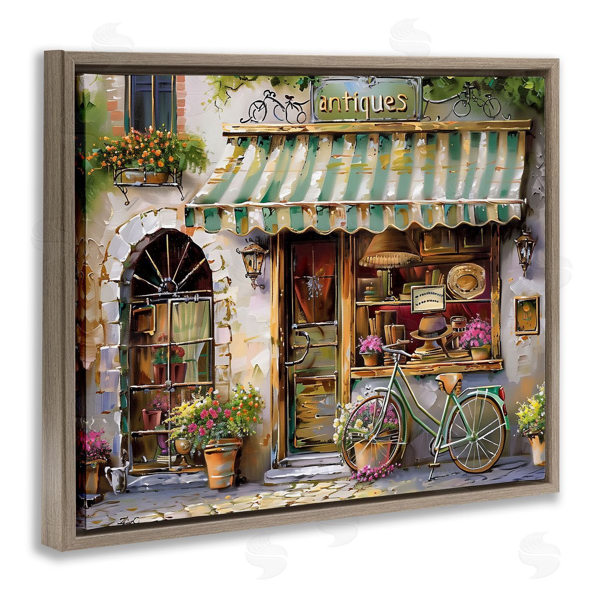 Charming Antique Shop Brown Floating Frame Canvas Wall Art, Home Decor by Arlington Prints