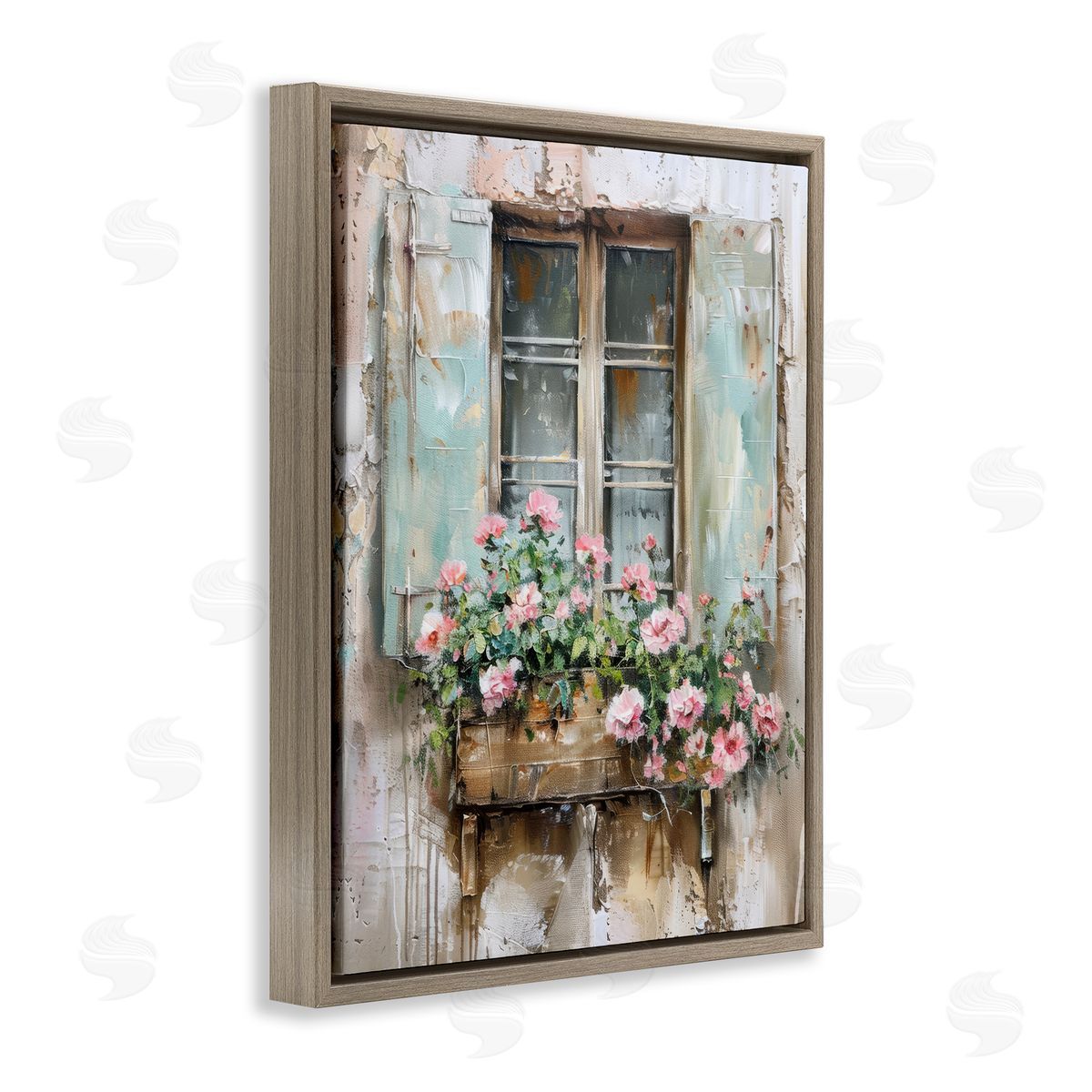 French Country Window Brown Floating Frame Canvas Wall Art, Home Decor by Arlington Prints