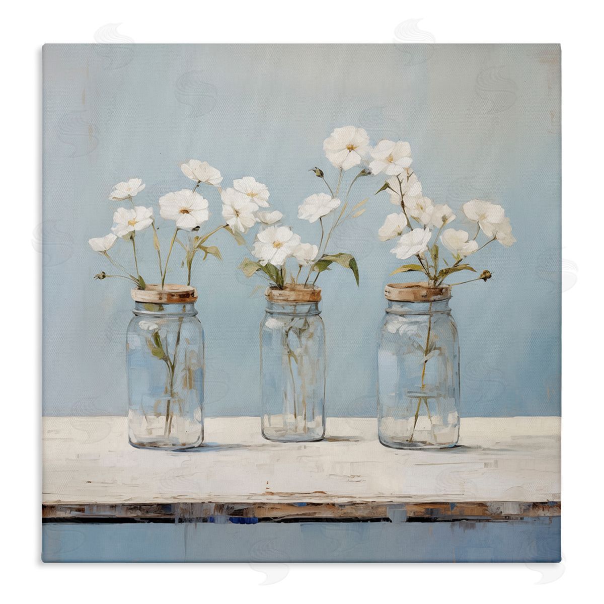 Country Jar Bouquet Trio Canvas Wall Art, Home Decor by Arlington Prints