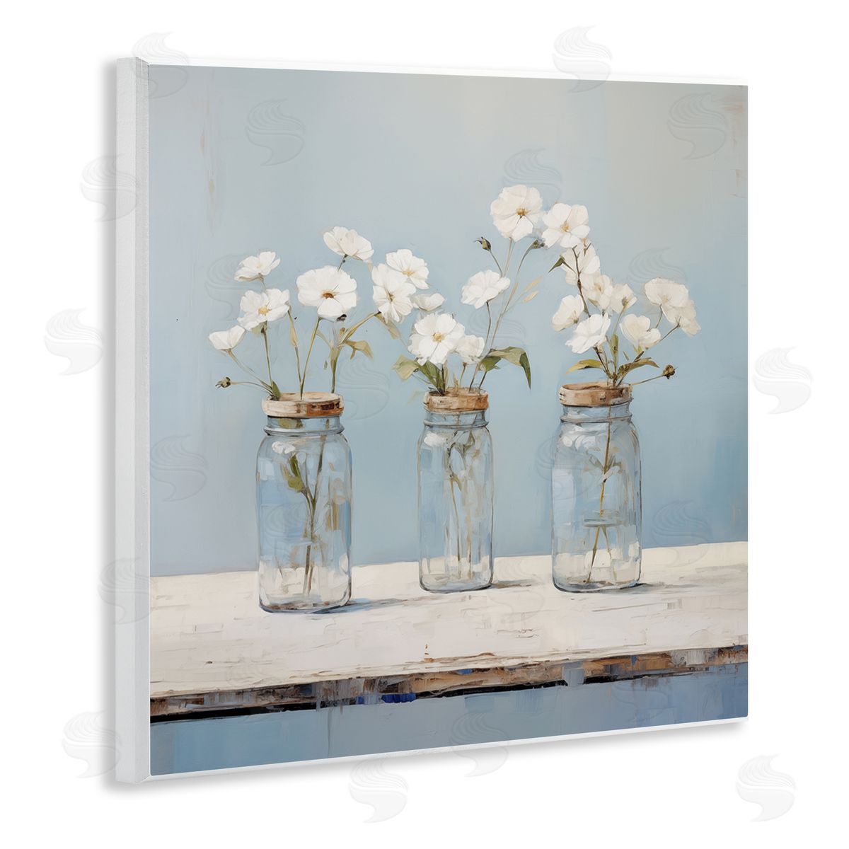 Country Jar Bouquet Trio Wood Plaque Wall Art, Home Decor by Arlington Prints