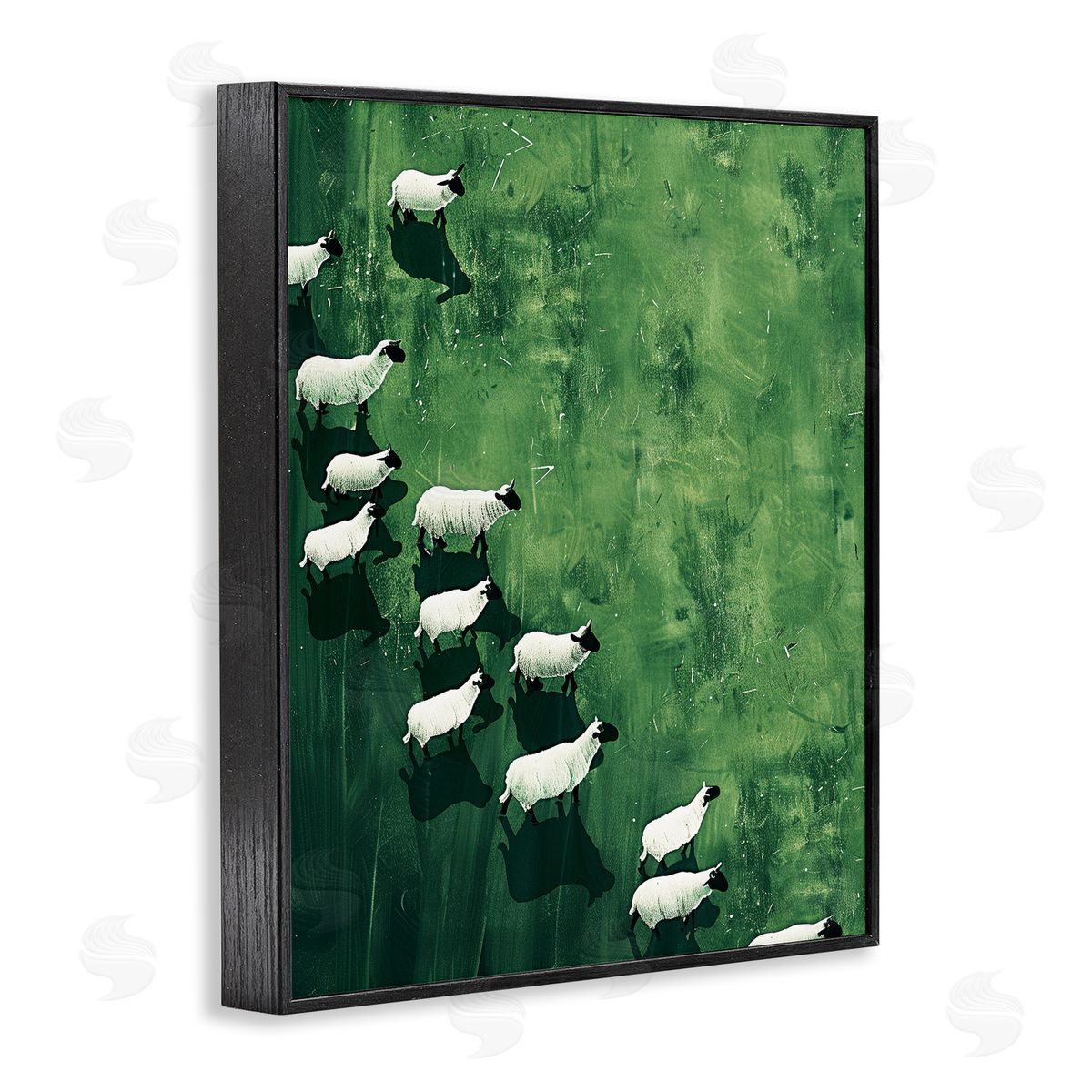 Wandering Sheep Abstraction Black Frame Print Wall Art, Home Decor by Arlington Prints