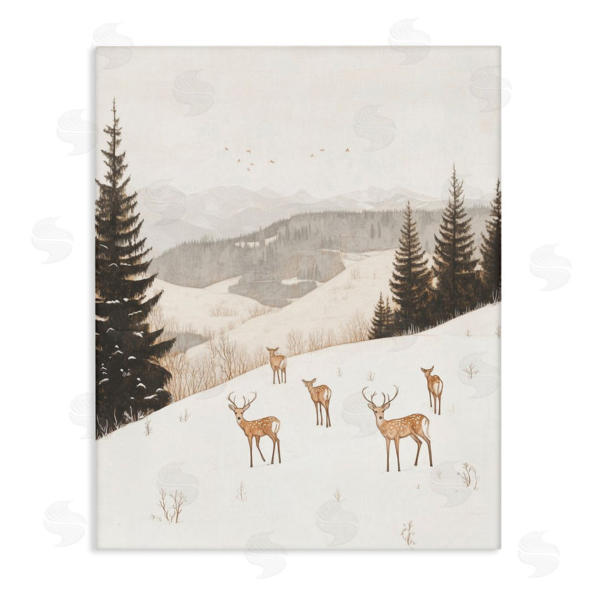 Arlington Prints | Winter Deer Mountain View