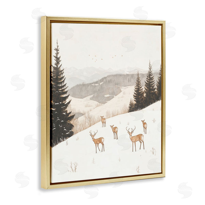 Arlington Prints | Winter Deer Mountain View