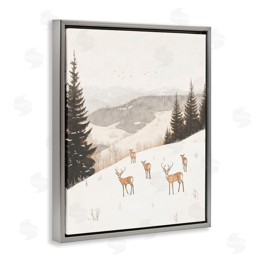 Arlington Prints | Winter Deer Mountain View