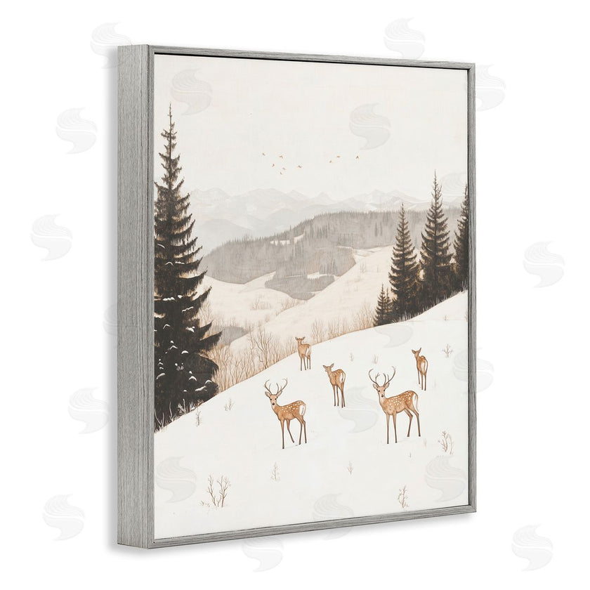 Arlington Prints | Winter Deer Mountain View