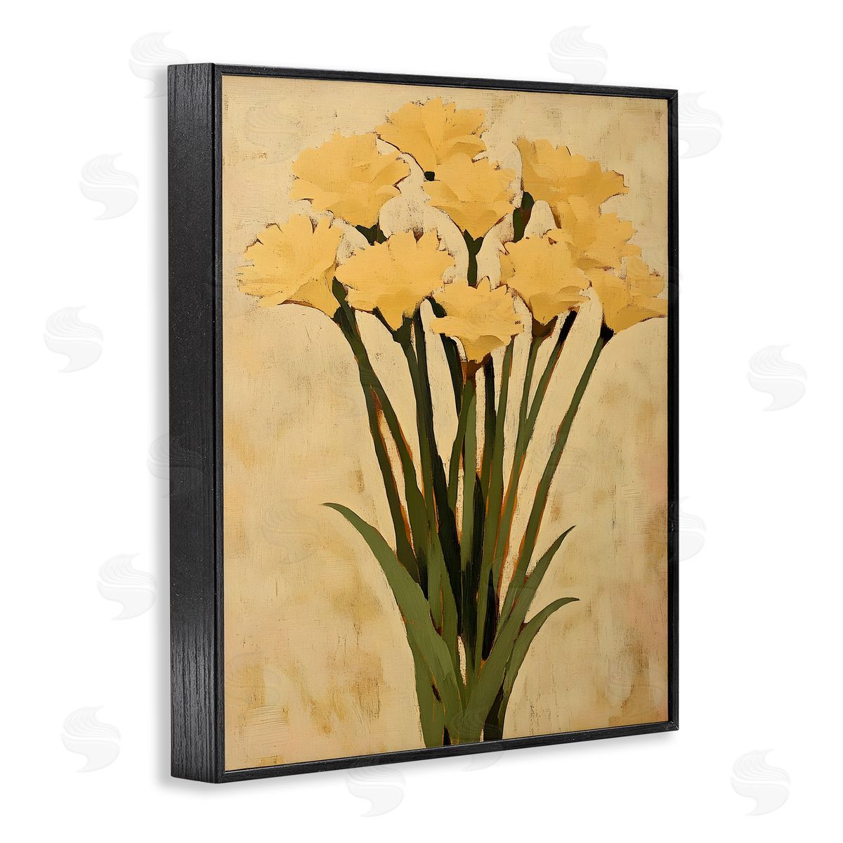 Hand Picked Daffodils Black Frame Print Wall Art, Home Decor by Franklyn Gregory