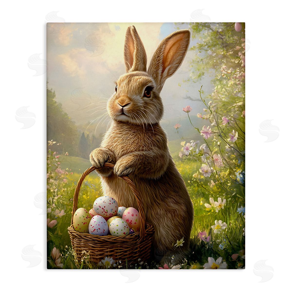Bunny with Easter Basket Canvas Wall Art, Home Decor by Franklyn Gregory