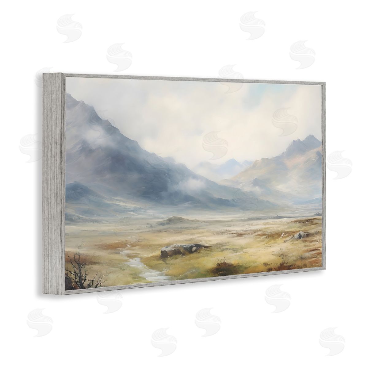Faded Mountain Secrets Grey Frame Print Wall Art, Home Decor by Franklyn Gregory