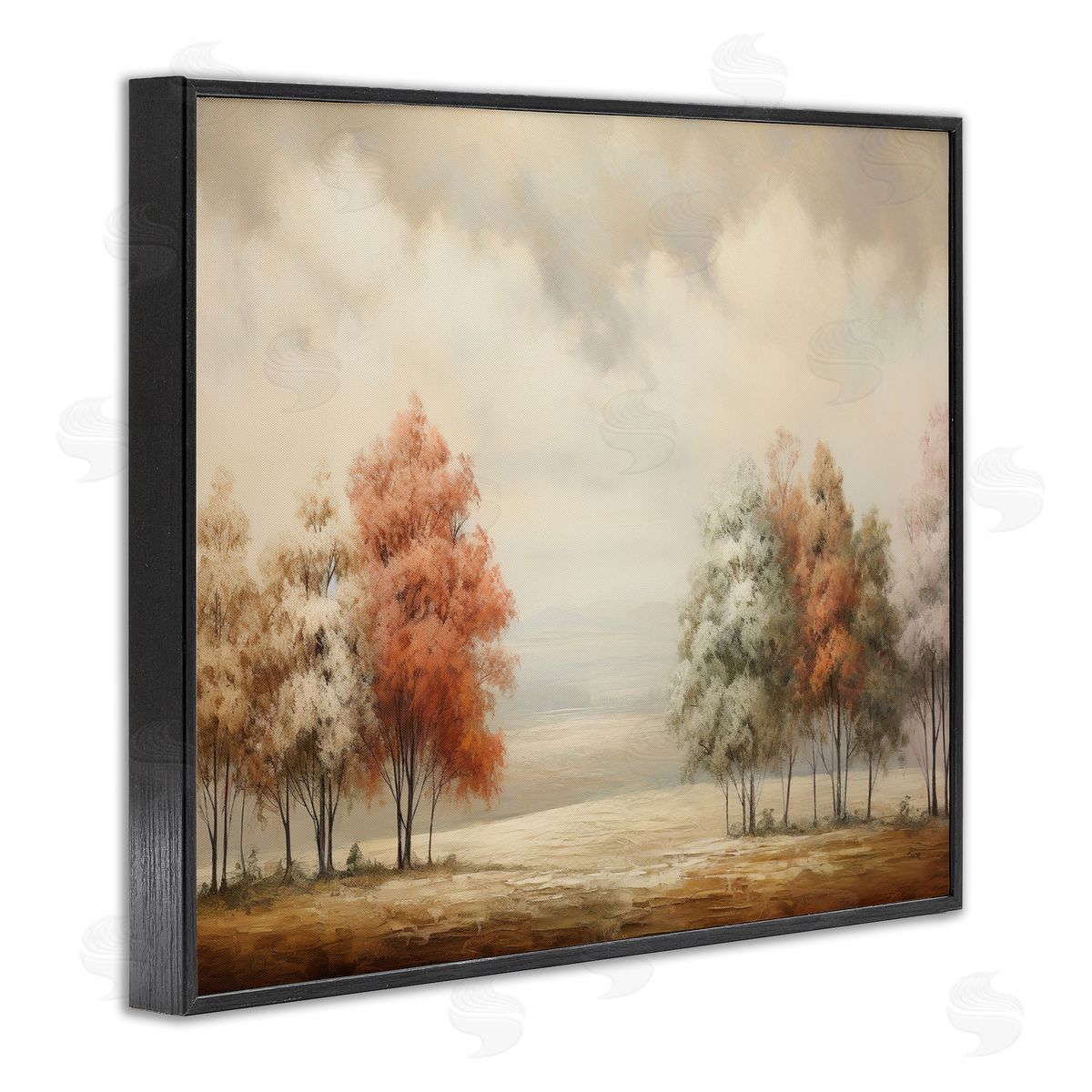 Muted Autumn Treeline Black Frame Print Wall Art, Home Decor by Franklyn Gregory