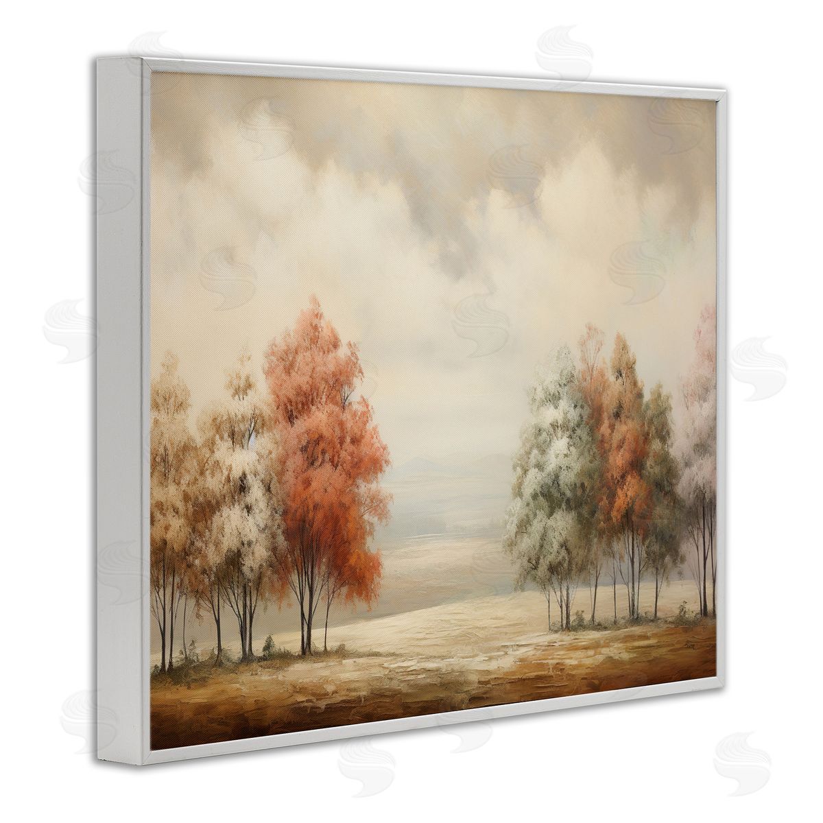 Muted Autumn Treeline White Frame Print Wall Art, Home Decor by Franklyn Gregory