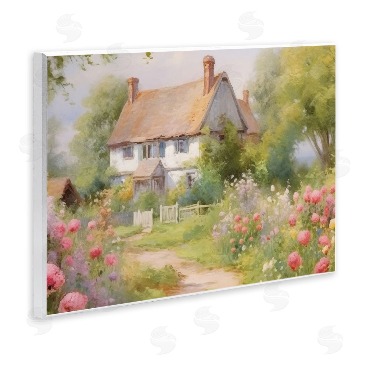 Nature Filled Cottage Garden Wood Plaque Wall Art, Home Decor by Nini Art