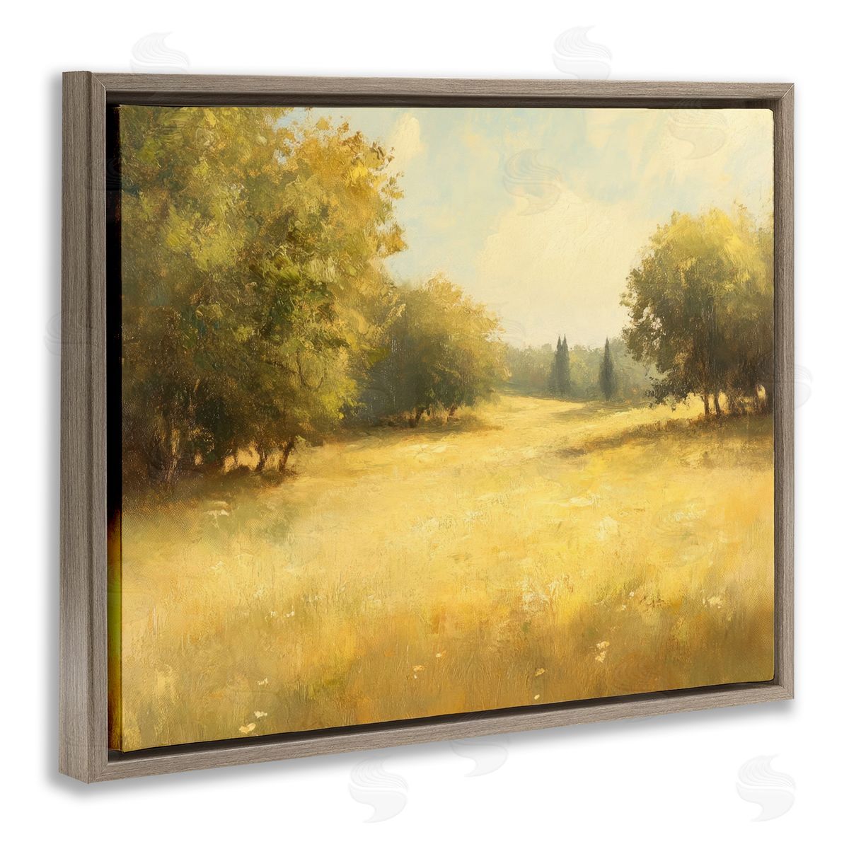Calming Countryside Nature Brown Floating Frame Canvas Wall Art, Home Decor by Petal Prints Design