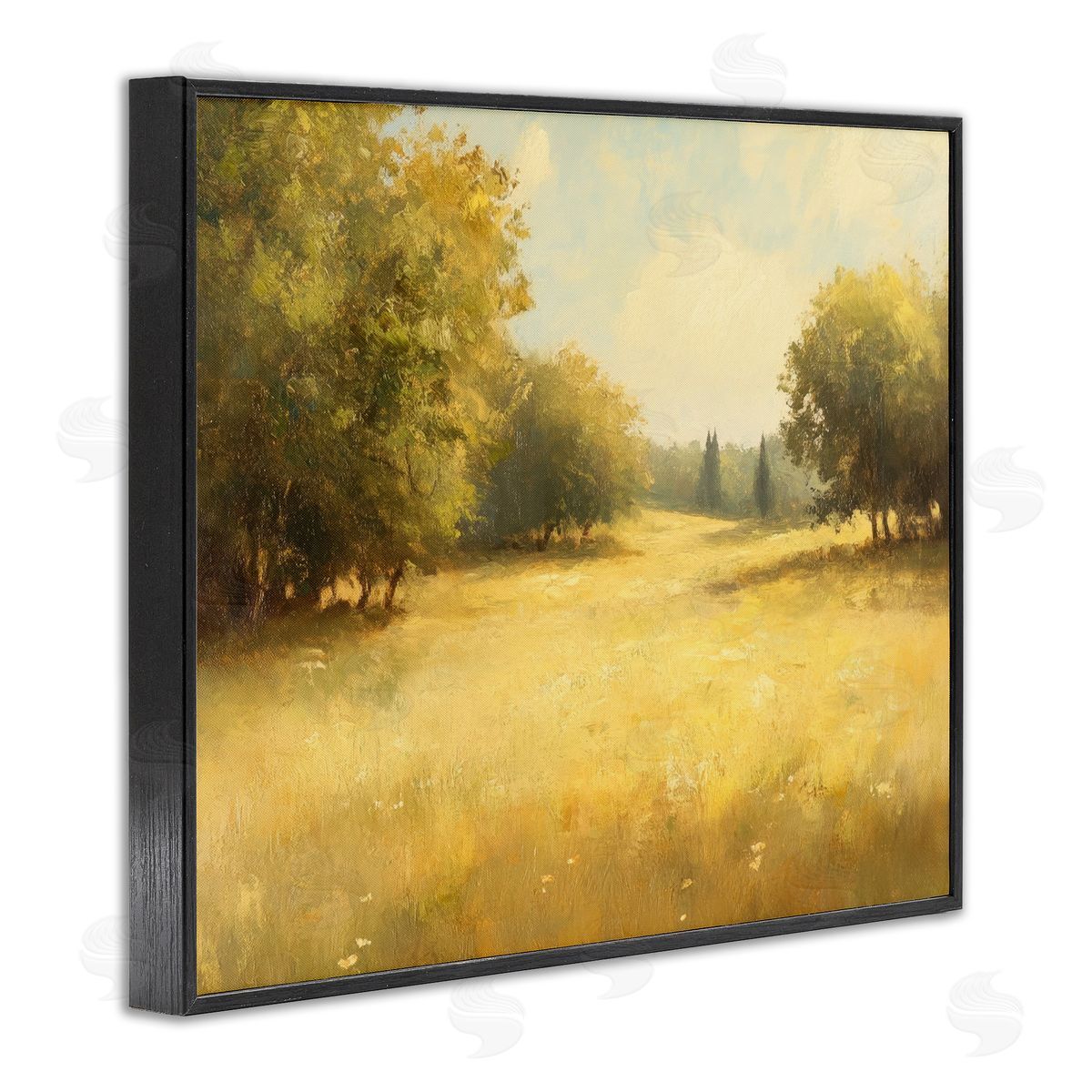 Calming Countryside Nature Black Frame Print Wall Art, Home Decor by Petal Prints Design