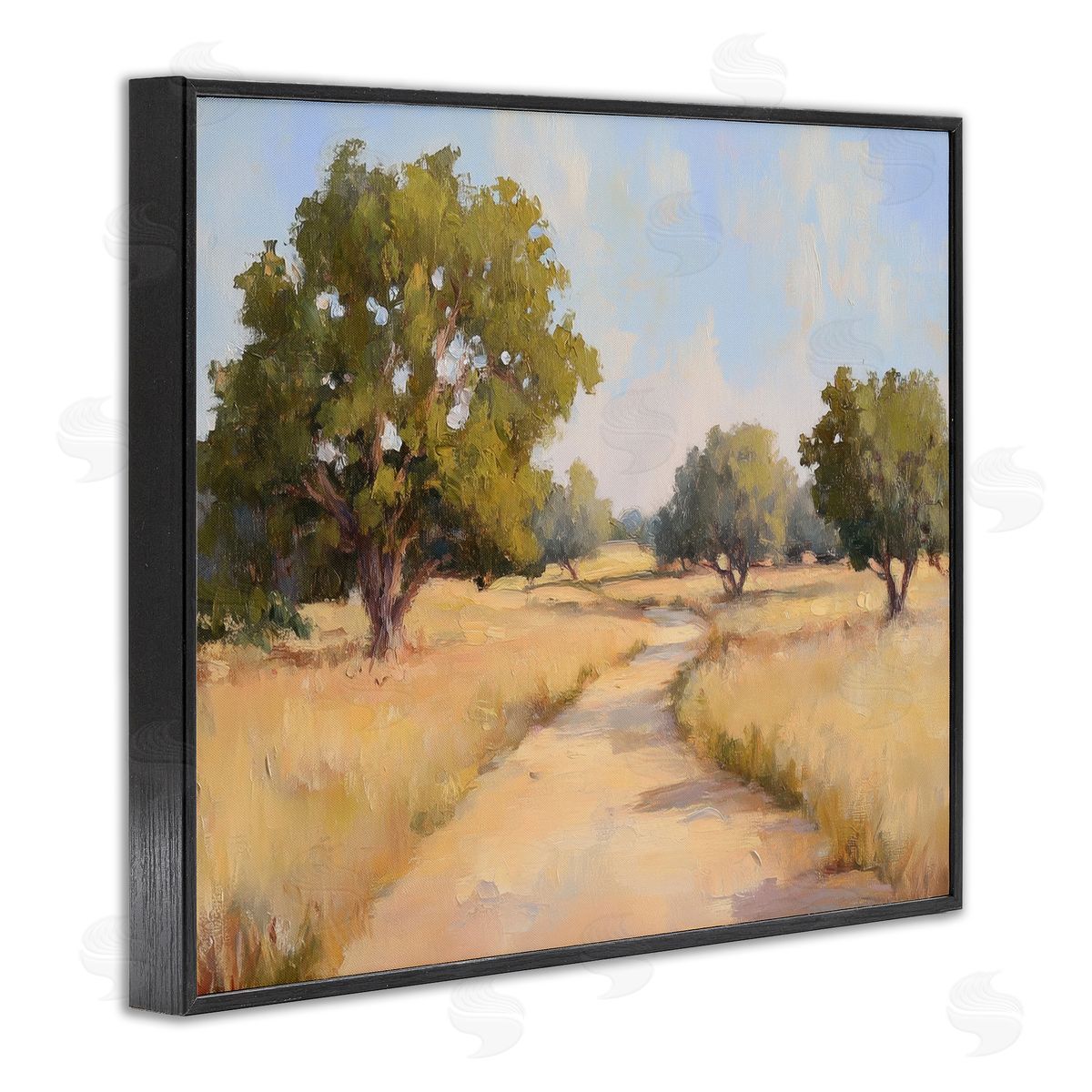 Getting Lost Natural Field Black Frame Print Wall Art, Home Decor by Petal Prints Design