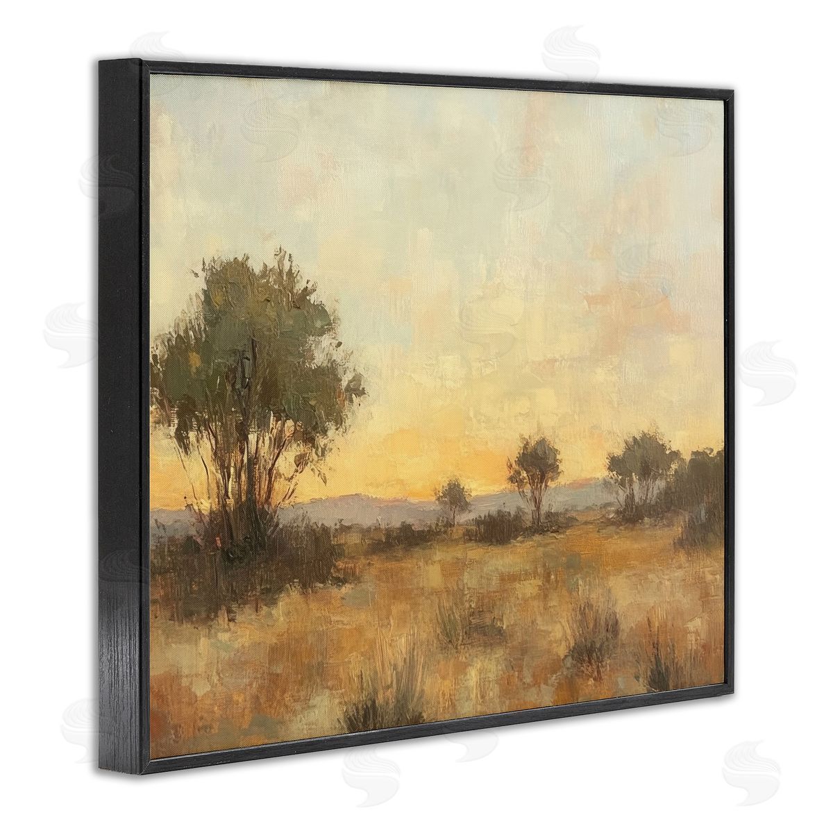 Honey Hued Horizon Black Frame Print Wall Art, Home Decor by Petal Prints Design