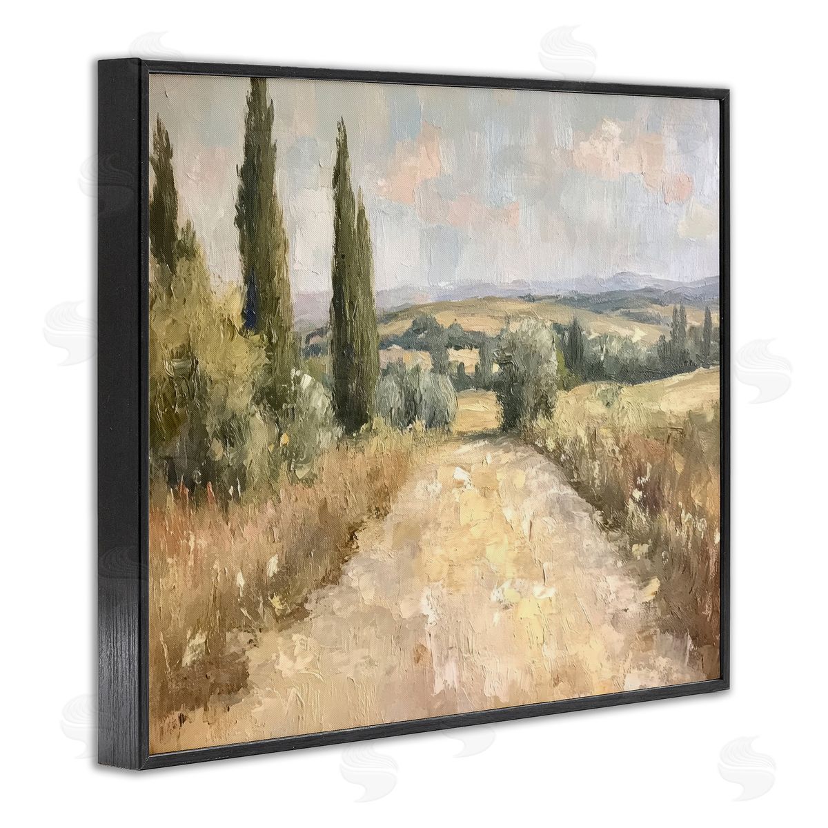 Rural Trail Landscape Black Frame Print Wall Art, Home Decor by Petal Prints Design