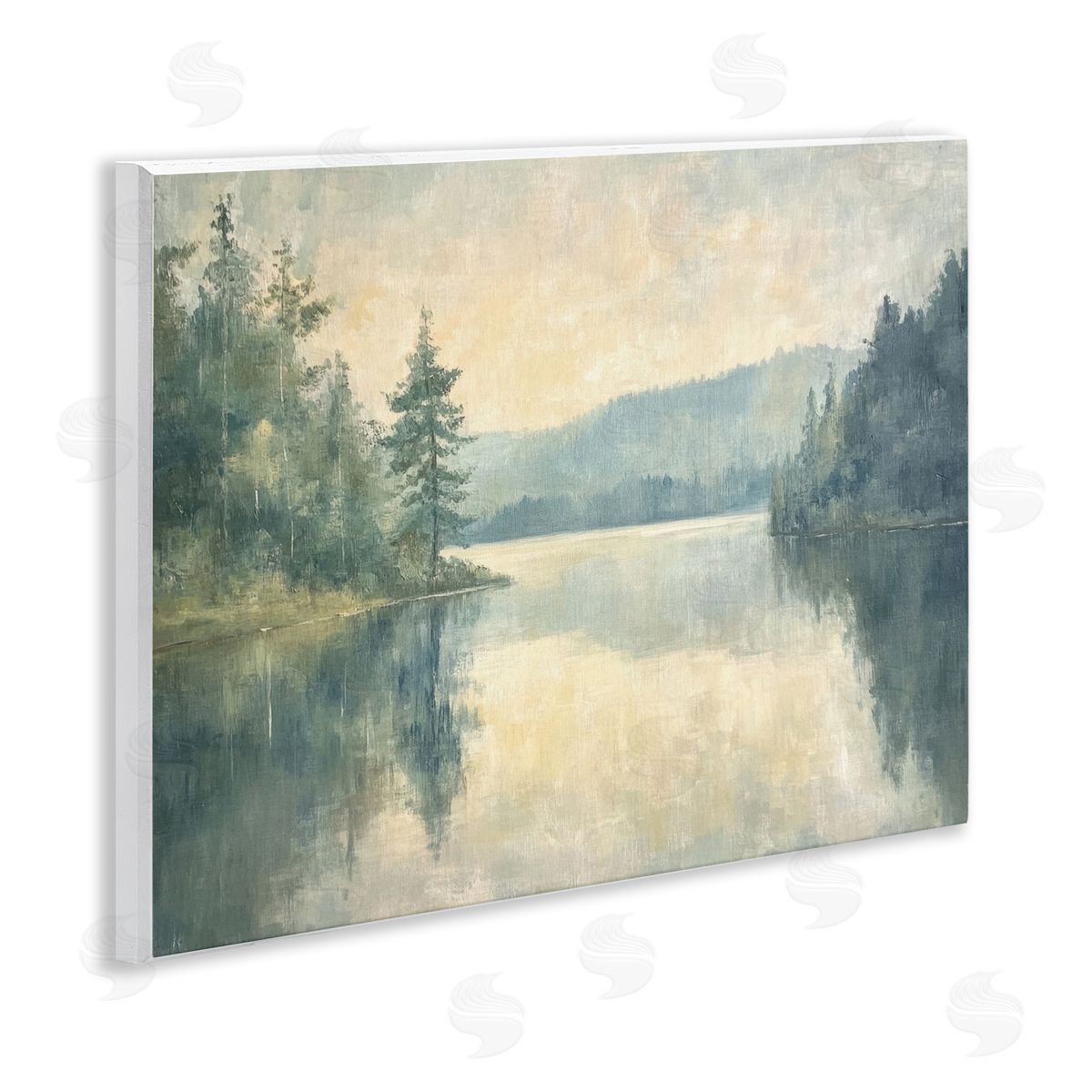 Mountain's Reflection Landscape Wood Plaque Wall Art, Home Decor by Petal Prints Design