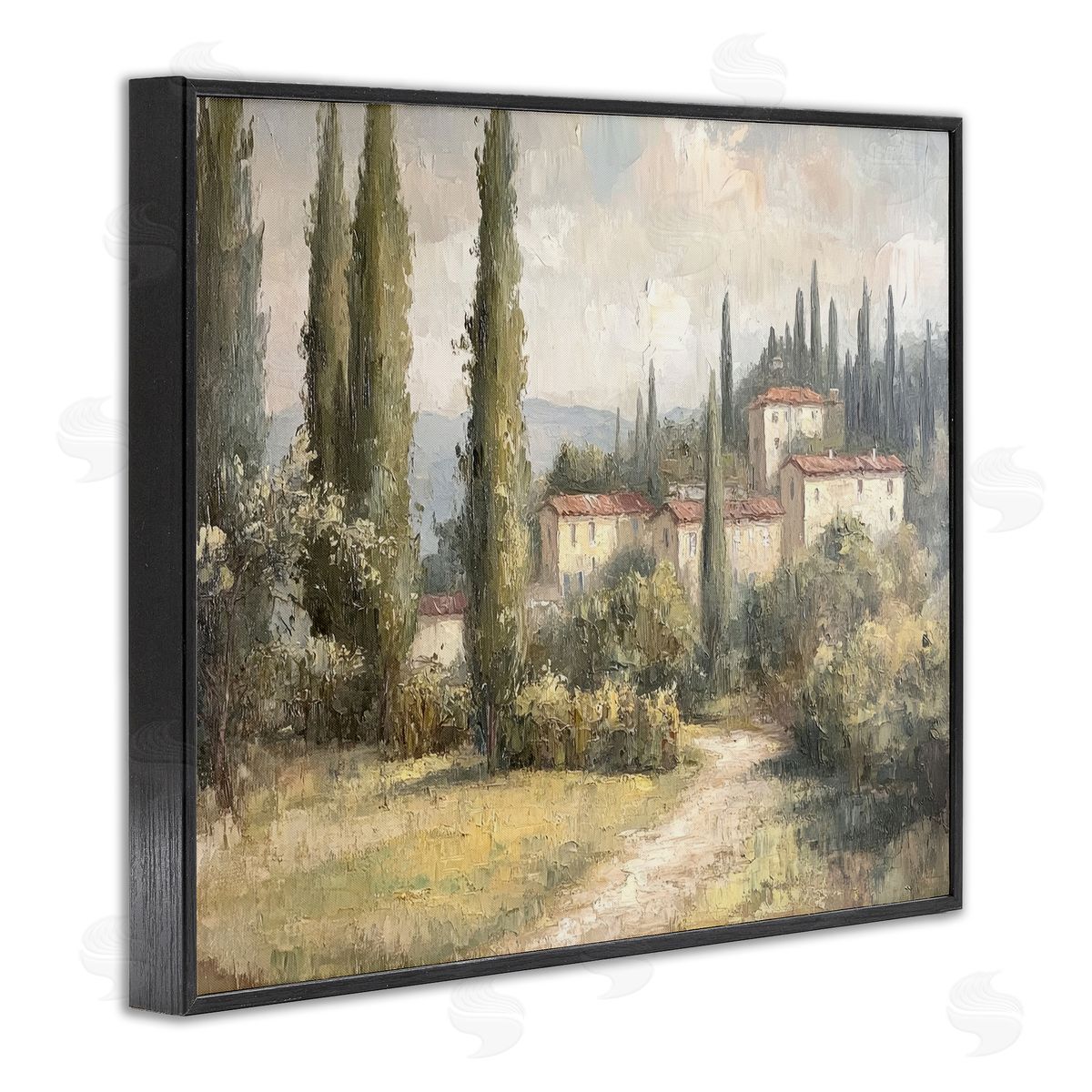 Villa Hidden in Trees Black Frame Print Wall Art, Home Decor by Petal Prints Design