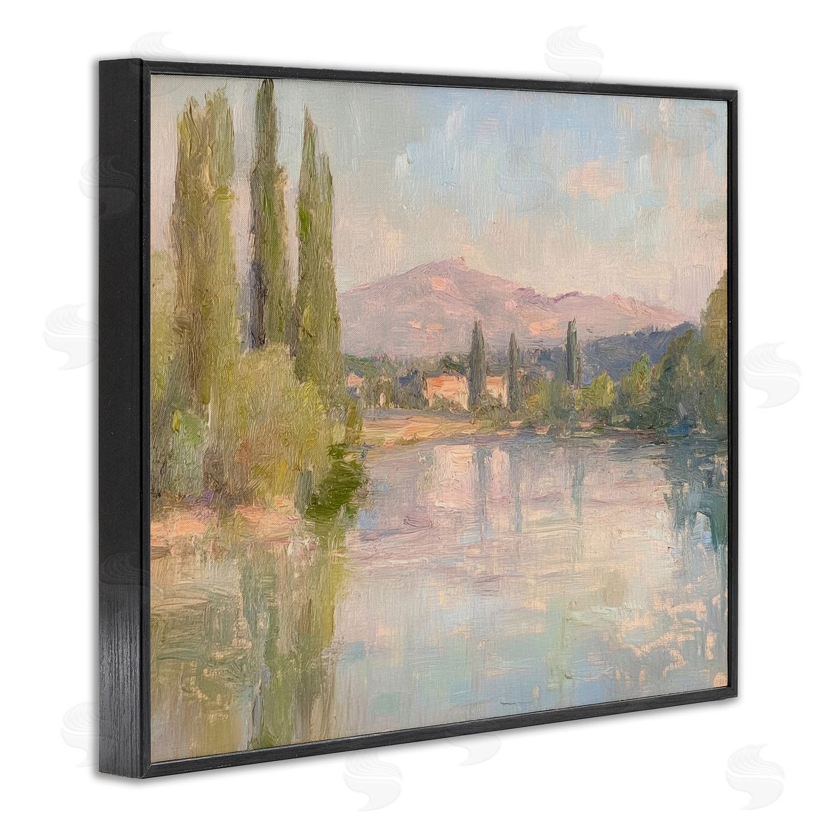 Place By The Lake Black Frame Print Wall Art, Home Decor by Petal Prints Design
