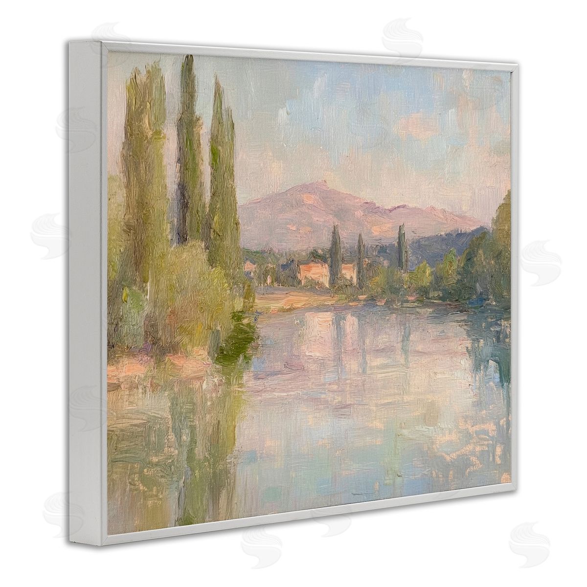Place By The Lake White Frame Print Wall Art, Home Decor by Petal Prints Design