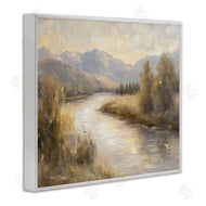 Petal Prints Design | Flowing River & Distant Mountains