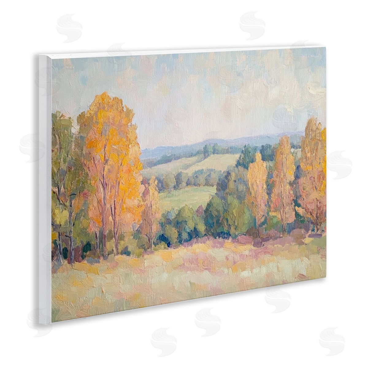 Countryside in Autumn Wood Plaque Wall Art, Home Decor by Petal Prints Design