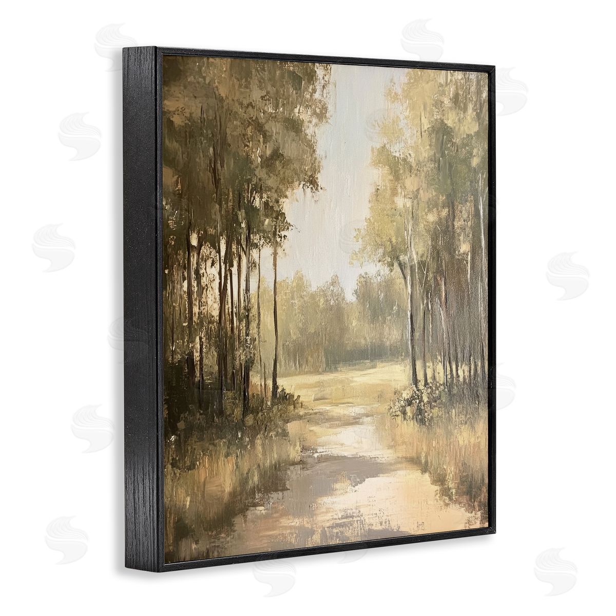 To The Woods Pathway Black Frame Print Wall Art, Home Decor by Petal Prints Design