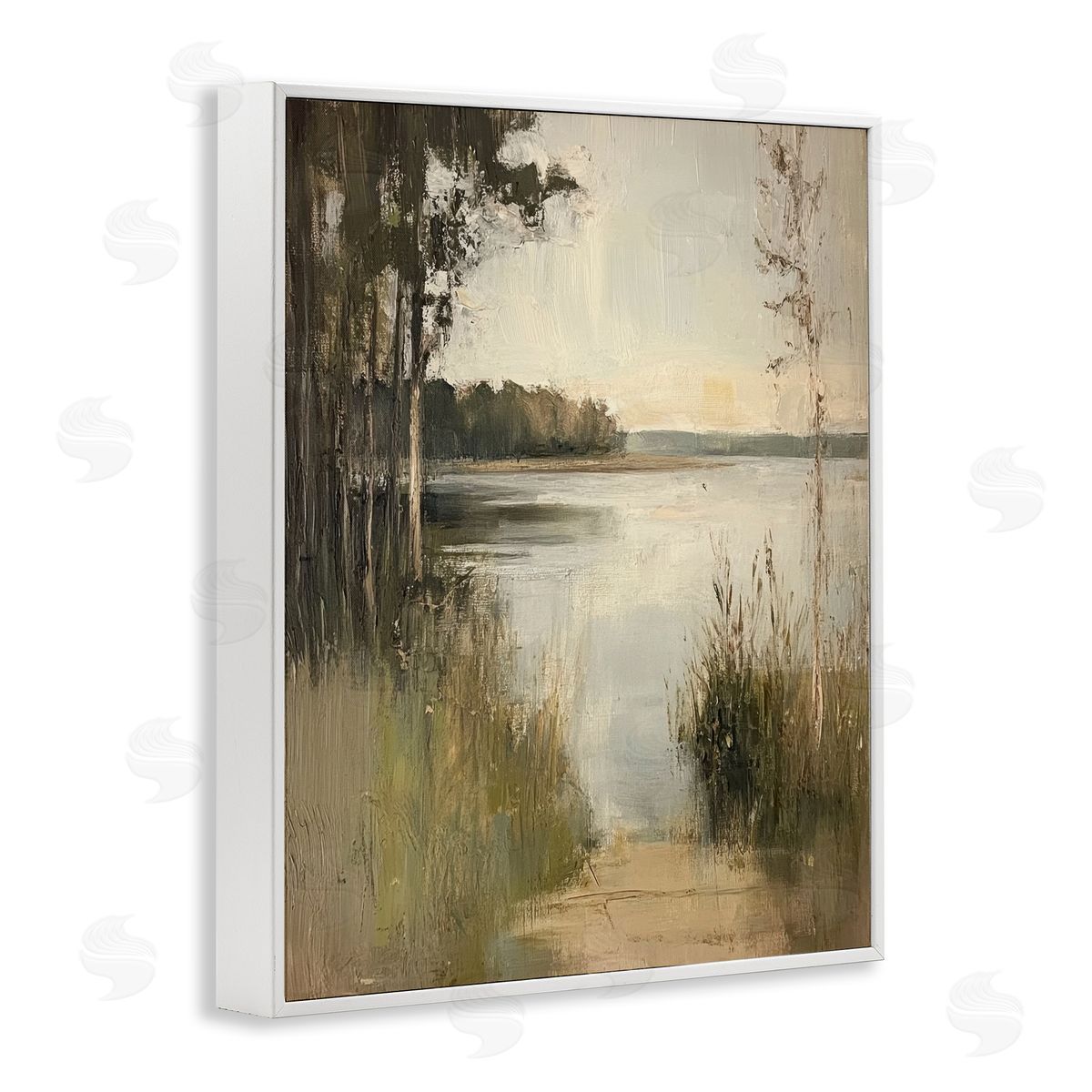 Wild Grasses by Lakeside White Frame Print Wall Art, Home Decor by Petal Prints Design