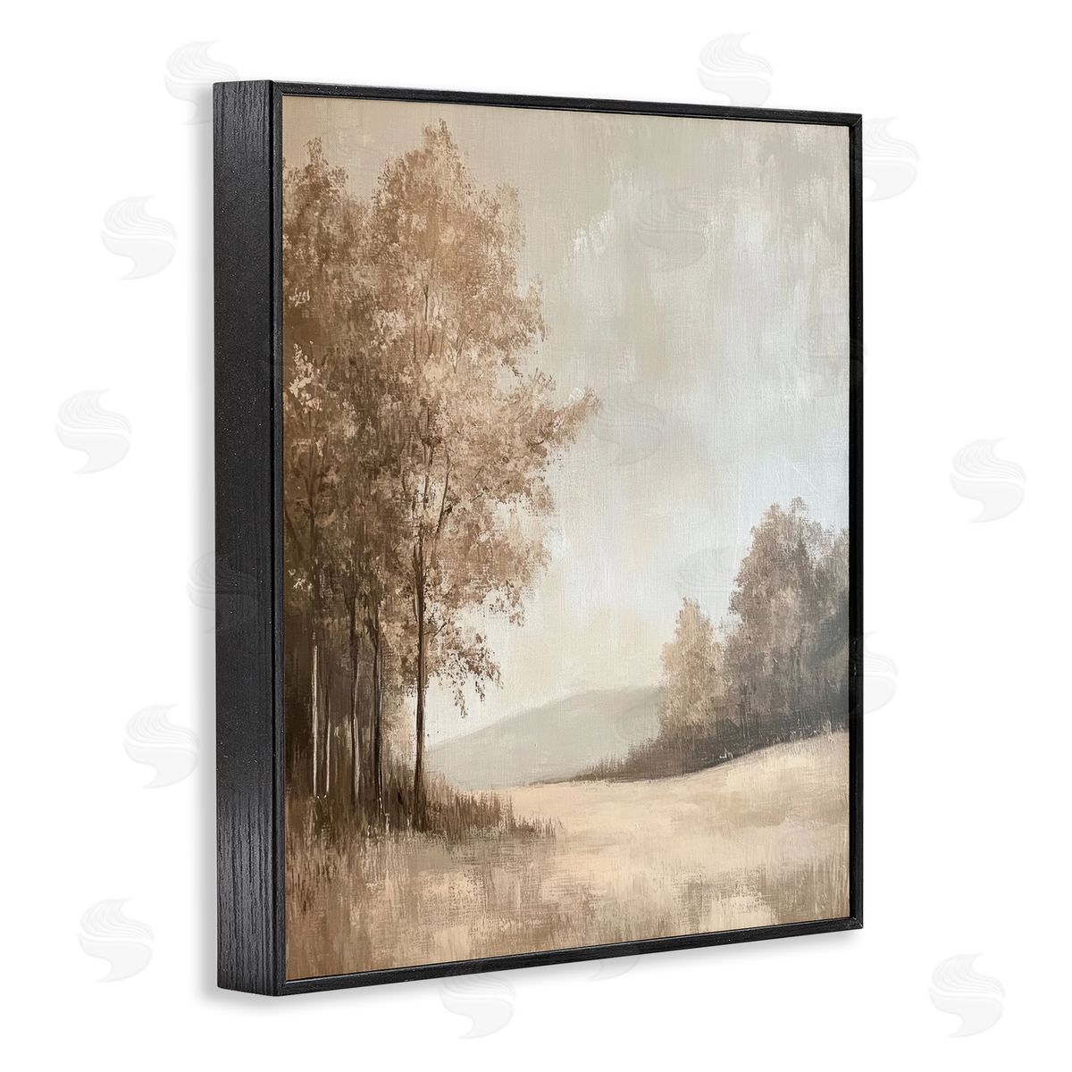 Country Nature in Winter Black Frame Print Wall Art, Home Decor by Petal Prints Design