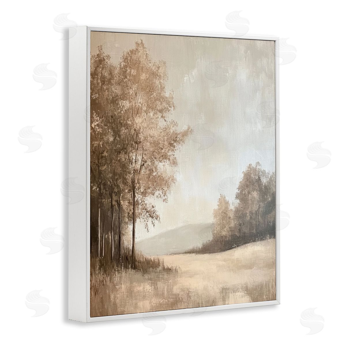 Country Nature in Winter White Frame Print Wall Art, Home Decor by Petal Prints Design