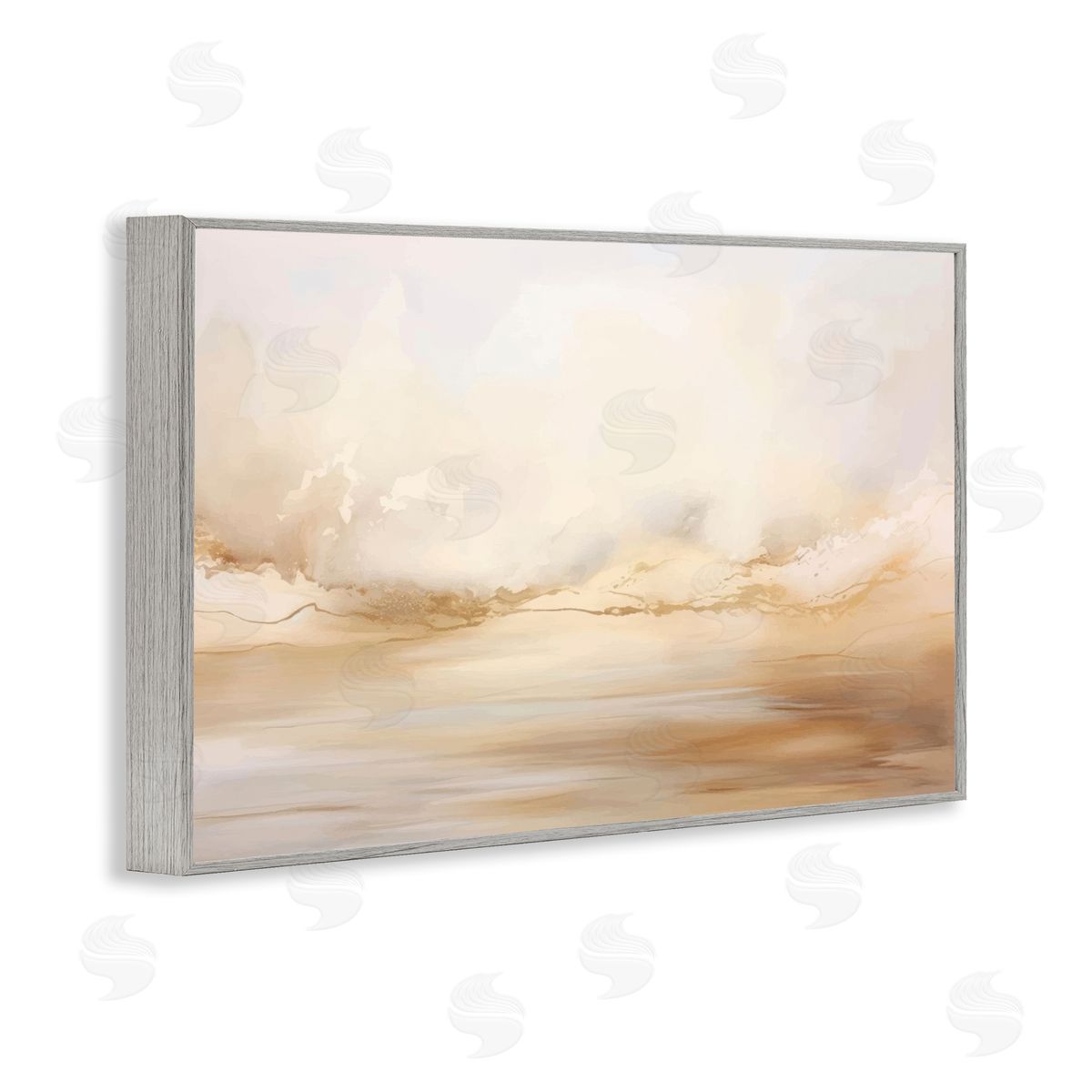 Neutral Abstract Horizon Line Grey Frame Print Wall Art, Home Decor by LSR Creative Studio