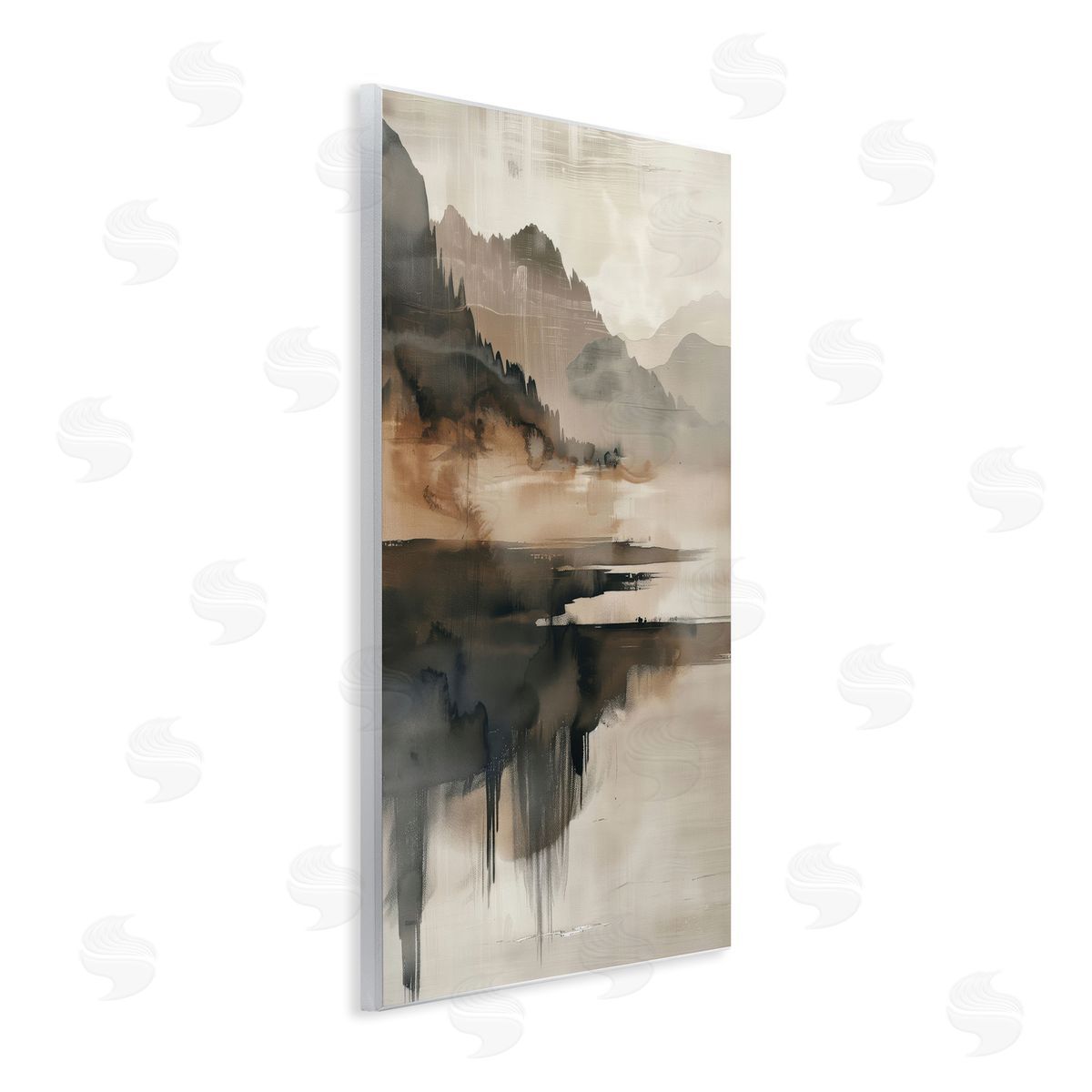 Layered Opaque Mountain Reflection Wood Plaque Wall Art, Home Decor by LSR Creative Studio