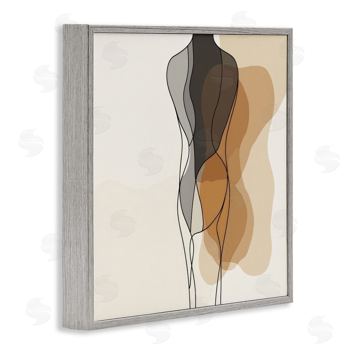 Earthy Neutrals Pattern Grey Frame Print Wall Art, Home Decor by LSR Creative Studio