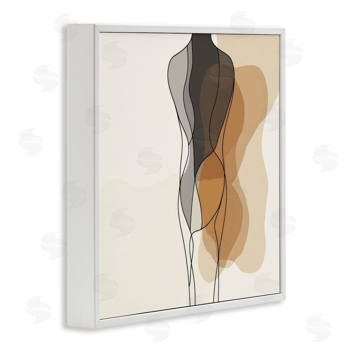 Earthy Neutrals Pattern White Frame Print Wall Art, Home Decor by LSR Creative Studio
