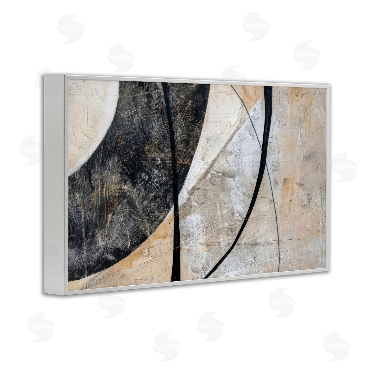Arched Urban Abstract White Frame Print Wall Art, Home Decor by LSR Creative Studio