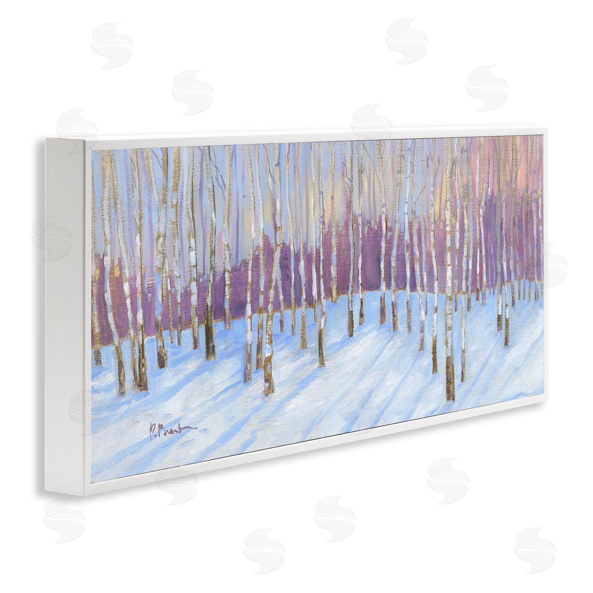 Niveous Birch Tree Grove White Frame Print Wall Art, Home Decor by Paul Brent