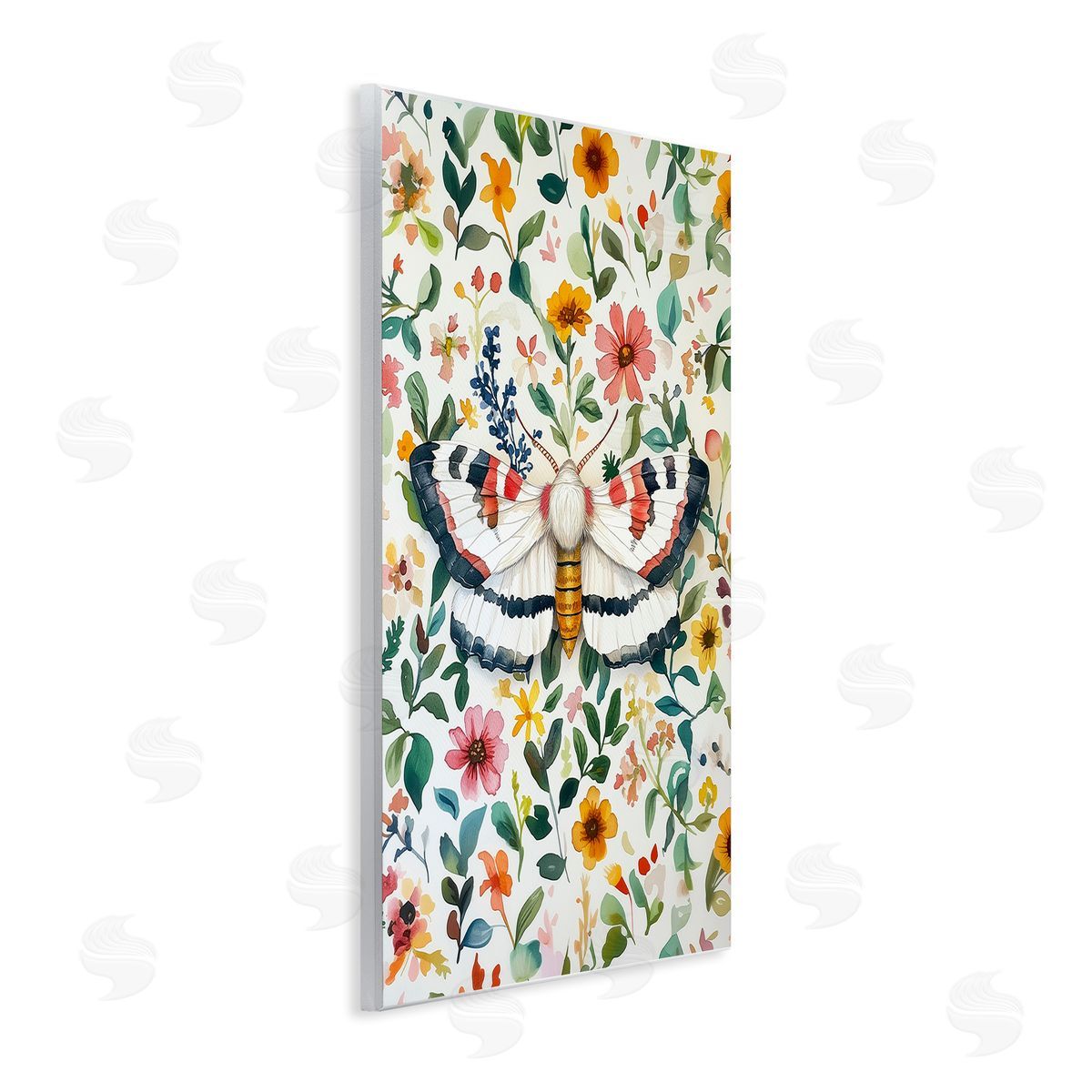 Butterfly & Bright Flowers Wood Plaque Wall Art, Home Decor by The Dutch Lady