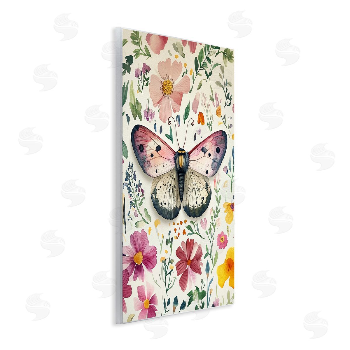 Botanical Butterfly & Herbs Wood Plaque Wall Art, Home Decor by The Dutch Lady