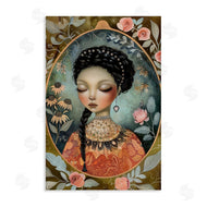 The Dutch Lady | Floral Edged Portrait of Woman
